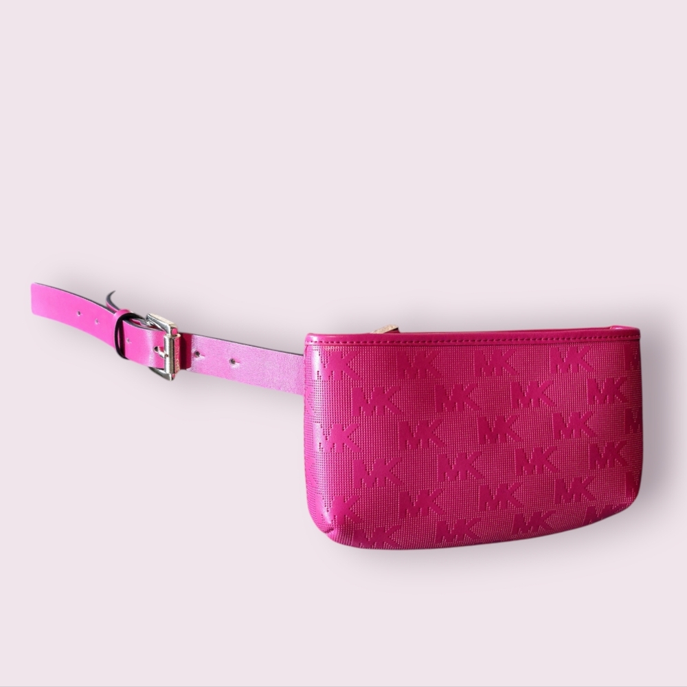 MICHAEL KORS Pink MK Logo Fanny Pack Waist Belt Bag SZ L/Xl - Picture 4 of 7